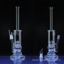 Vente en gros de tubes en verre pour fumer avec double croix Perc (ES-GB-016)